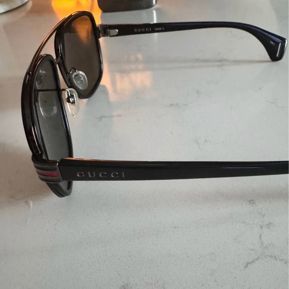 Gucci Black Aviator Sunglasses - Picture 8 of 10